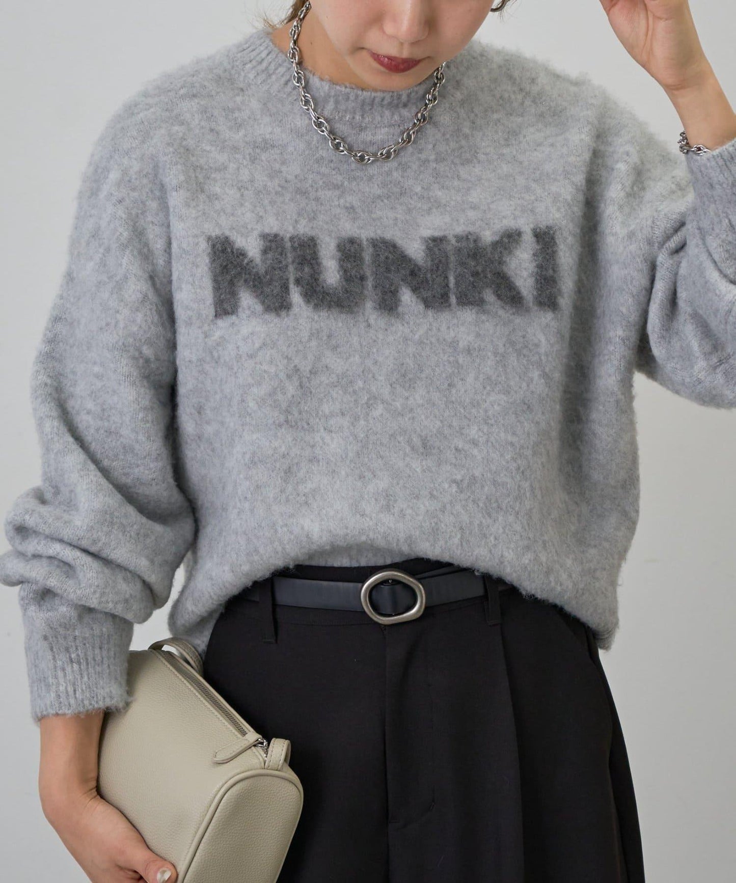 NUNKI標誌提花針織套頭衫