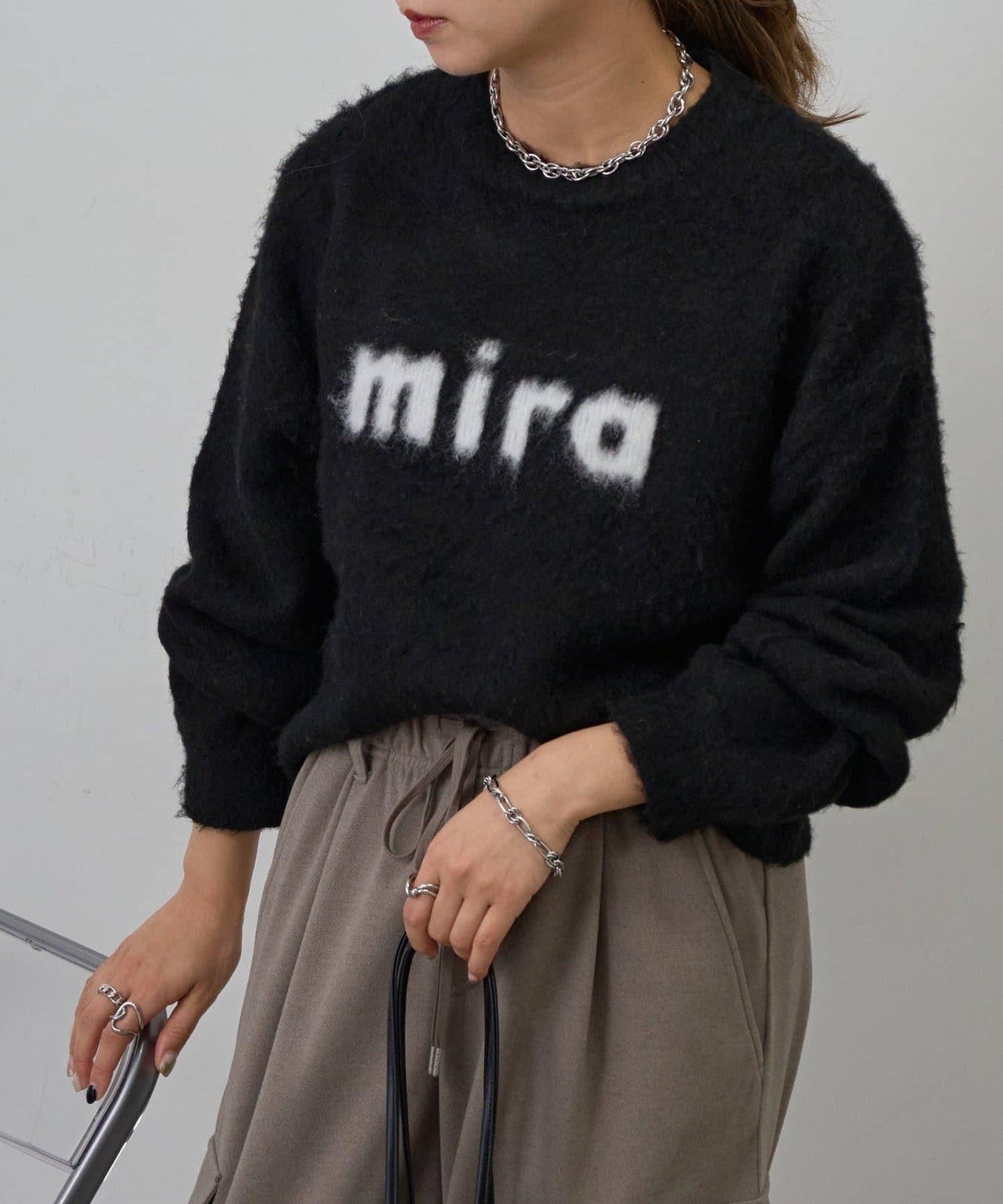 mira標誌提花針織套頭衫