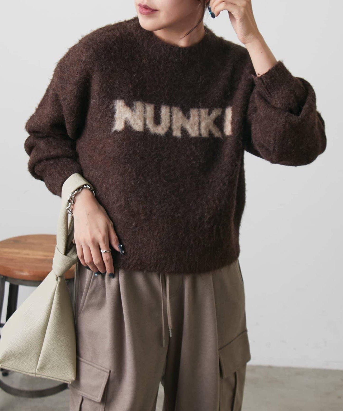 NUNKI標誌提花針織套頭衫