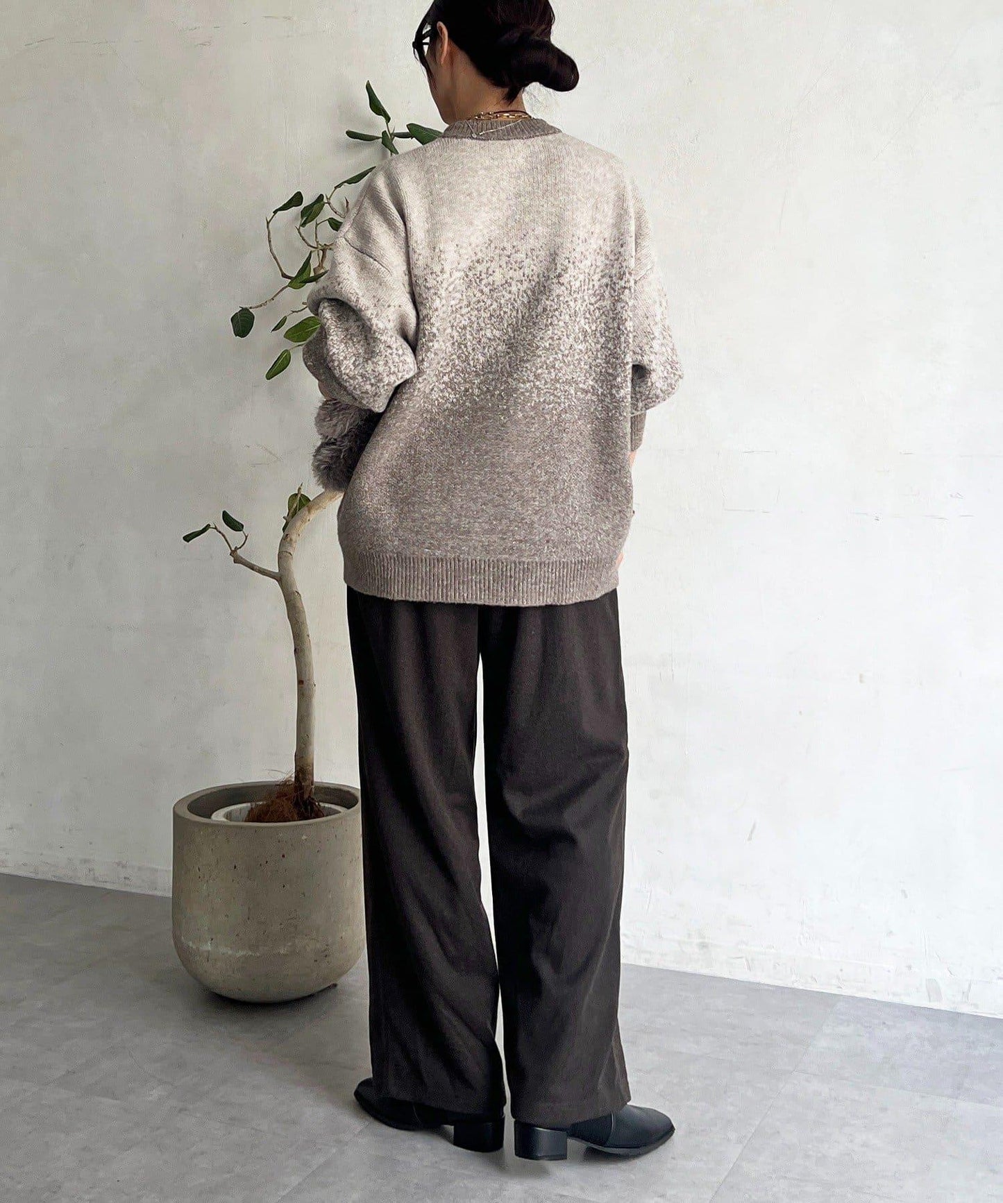 漸變色長款套頭衫