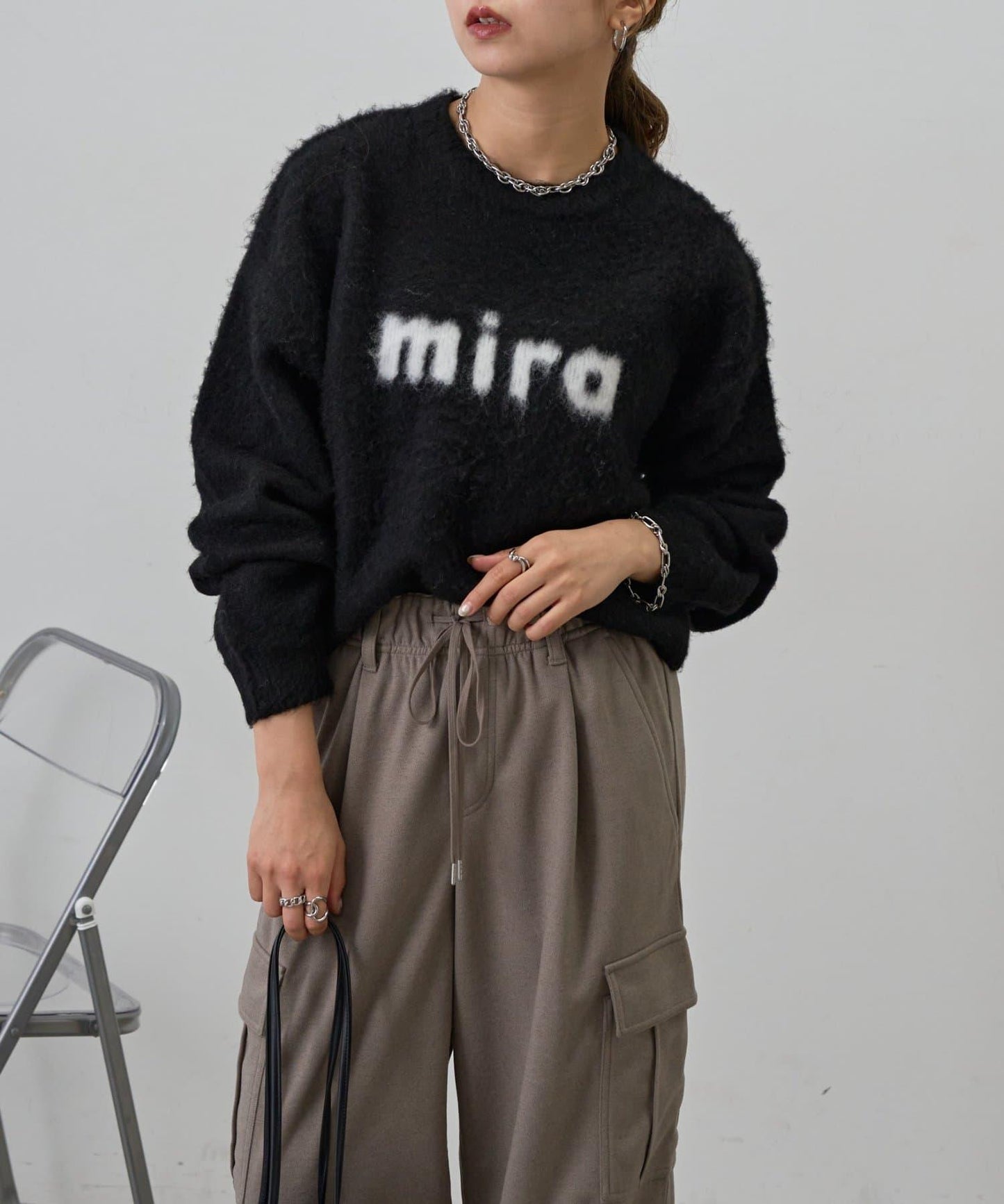 mira標誌提花針織套頭衫