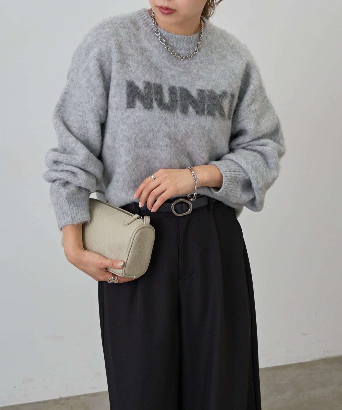 NUNKI標誌提花針織套頭衫