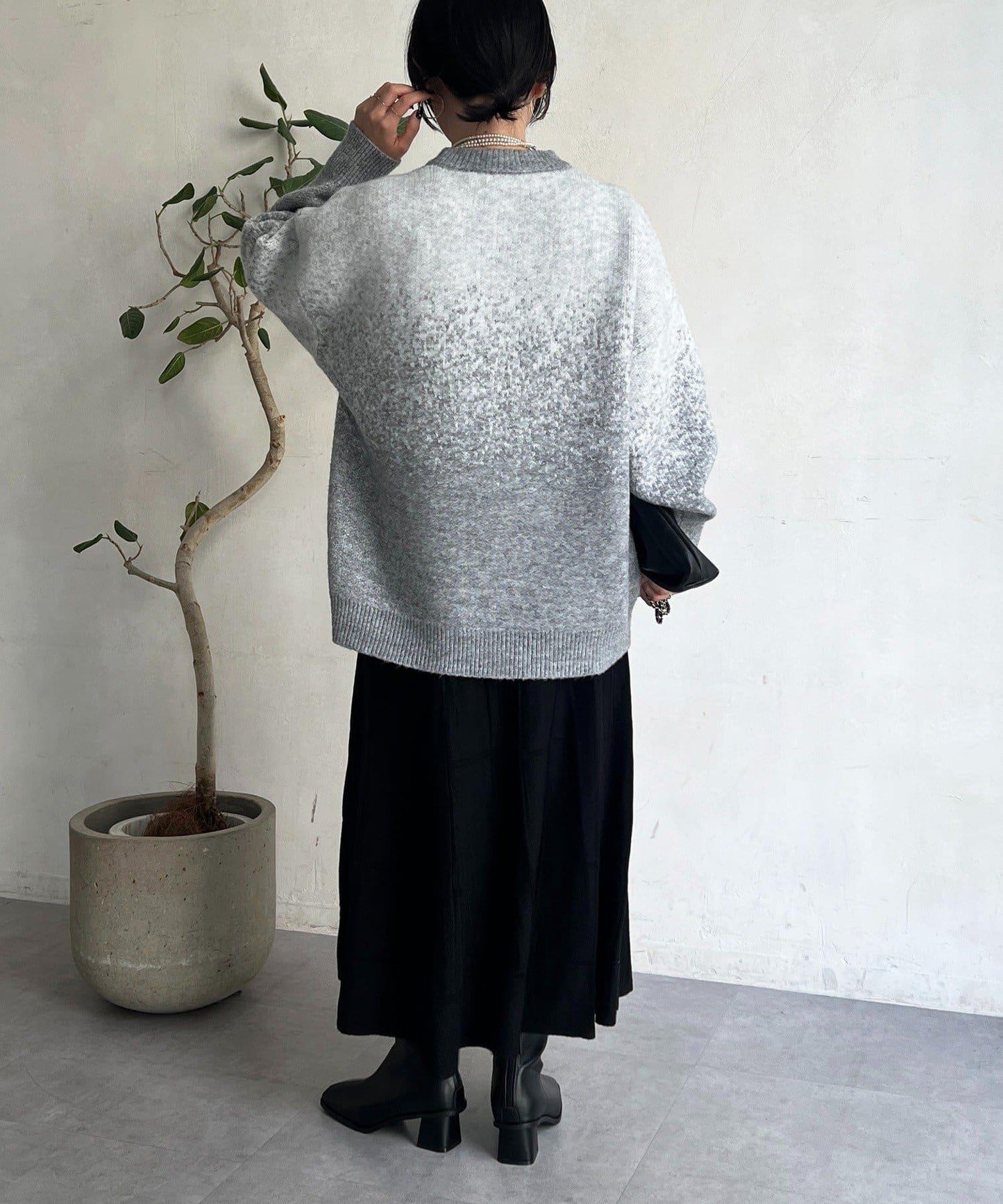 漸變色長款套頭衫