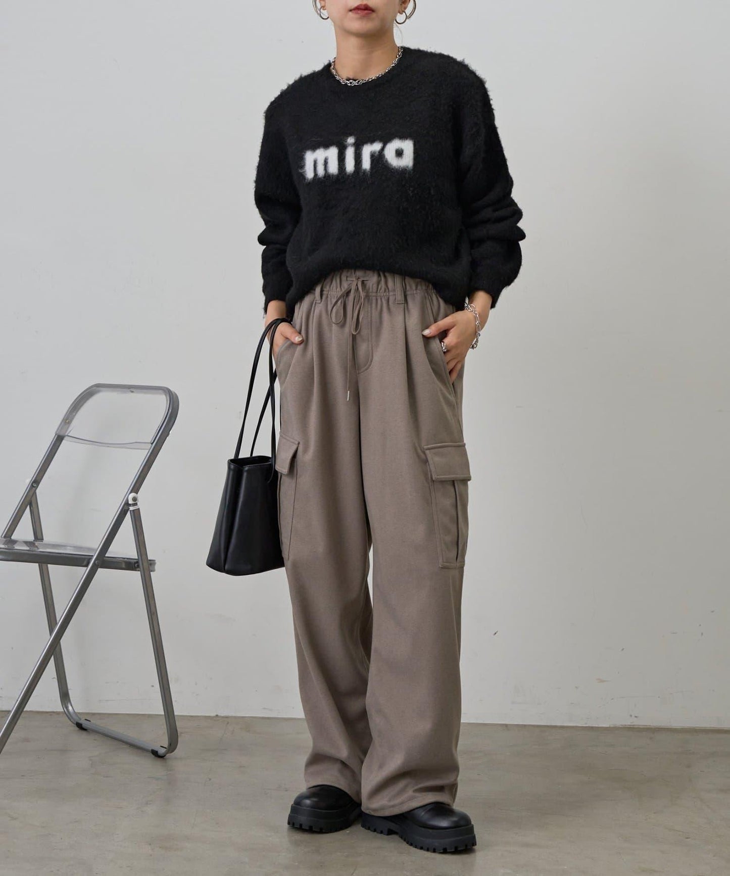 mira標誌提花針織套頭衫