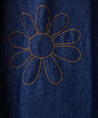 ★【HELLO.SANFRANCISCO/ハローサンフランシスコ】帶領雛菊刺繡牛仔襯衫