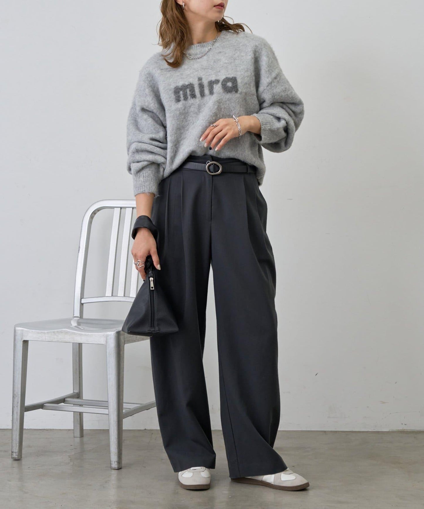 mira標誌提花針織套頭衫