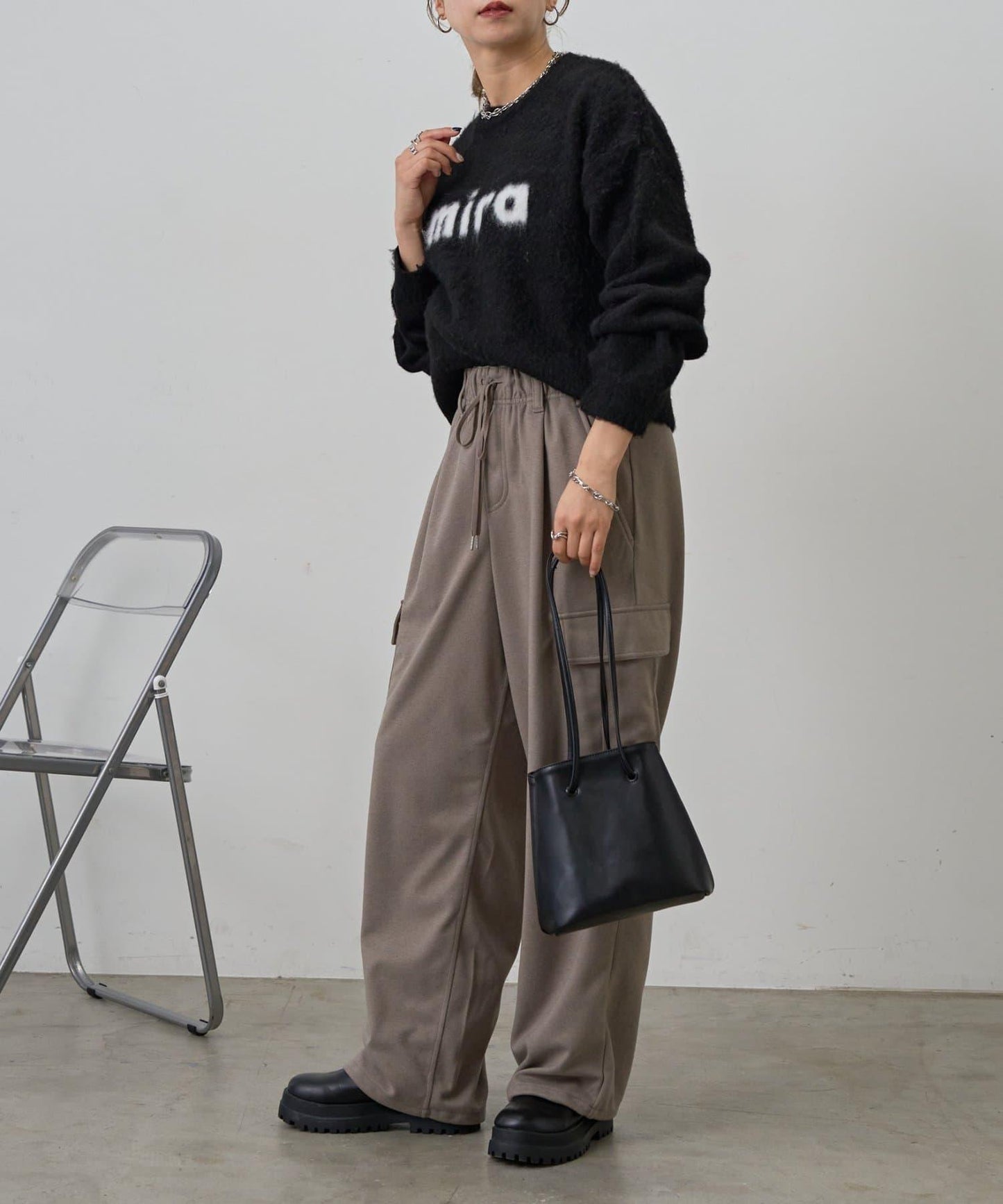 mira標誌提花針織套頭衫