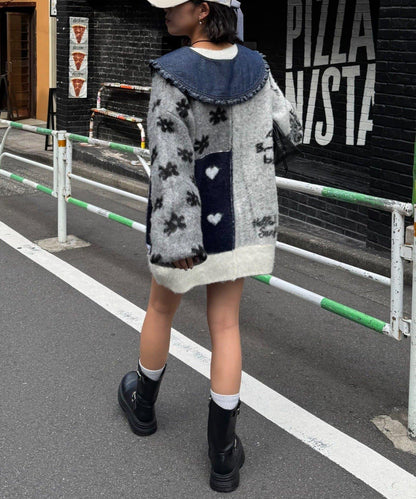 ★【HELLO.SANFRANCISCO/ハローサンフランシスコ】帶領雛菊刺繡牛仔襯衫