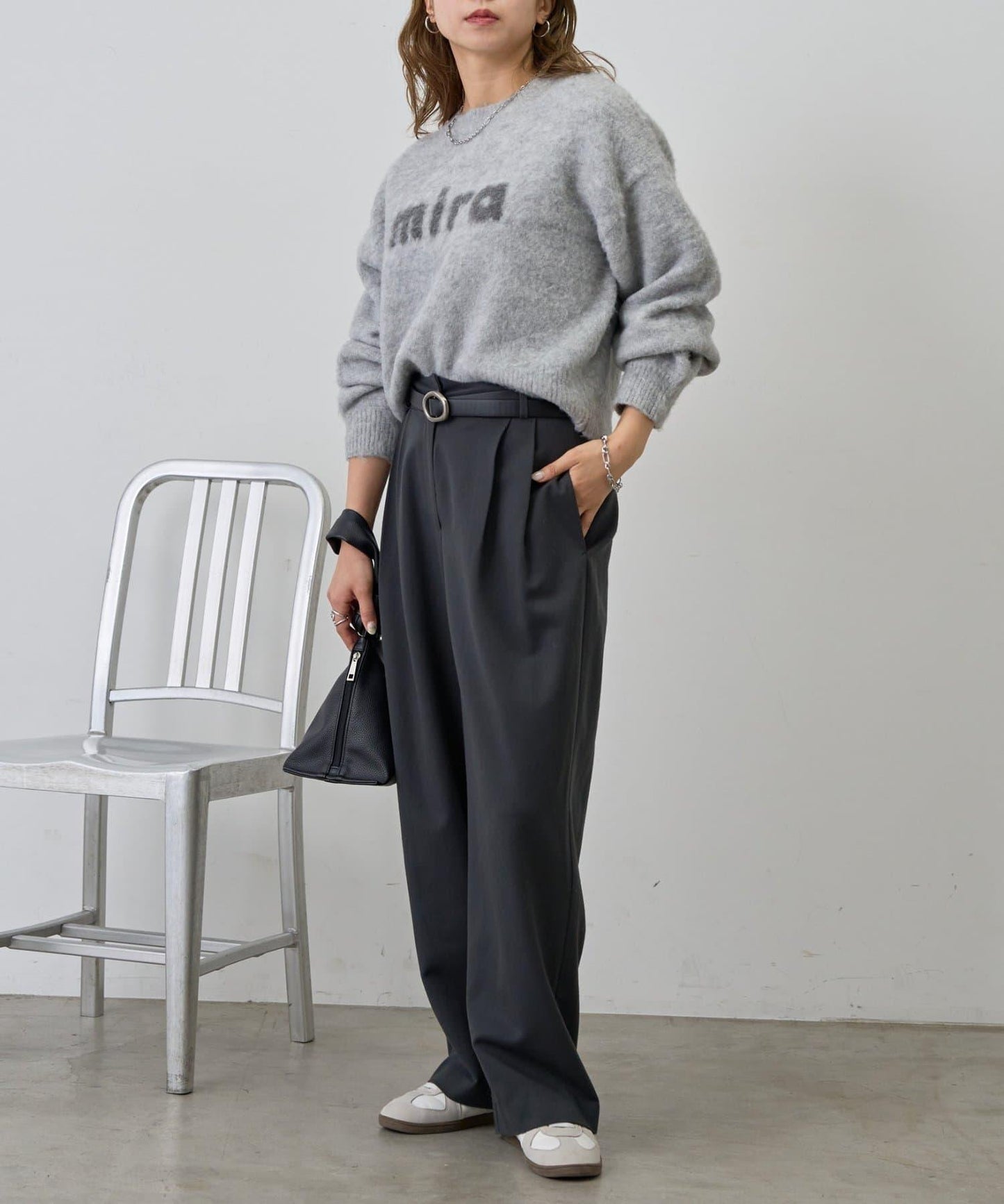 mira標誌提花針織套頭衫