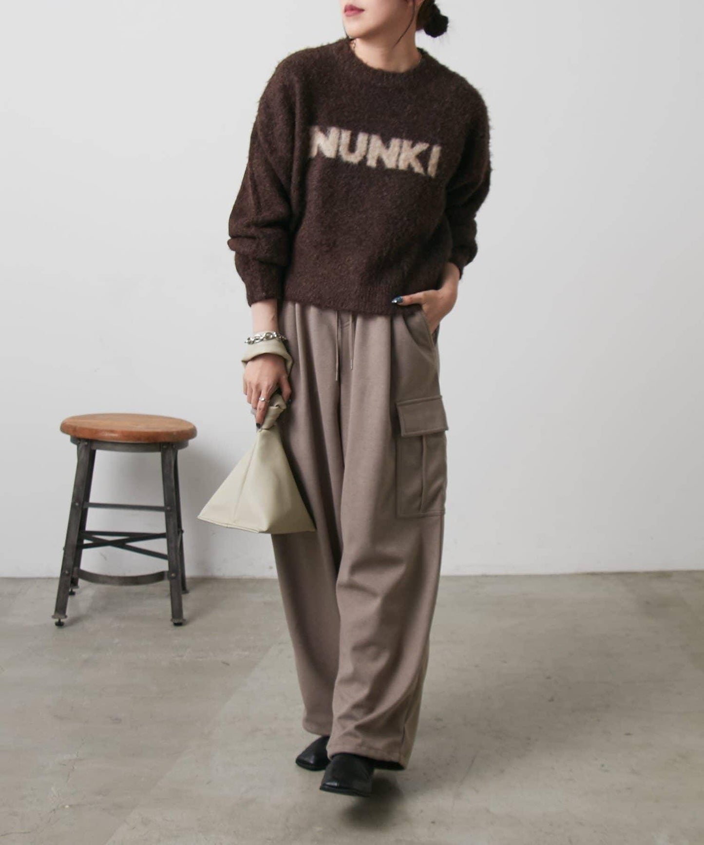 NUNKI標誌提花針織套頭衫