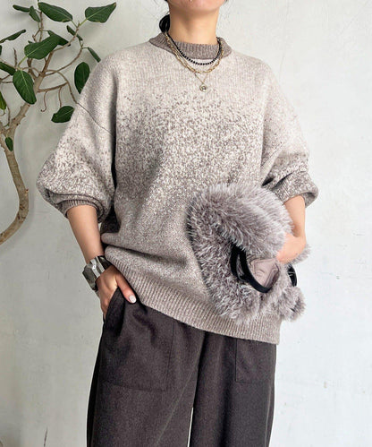 漸變色長款套頭衫