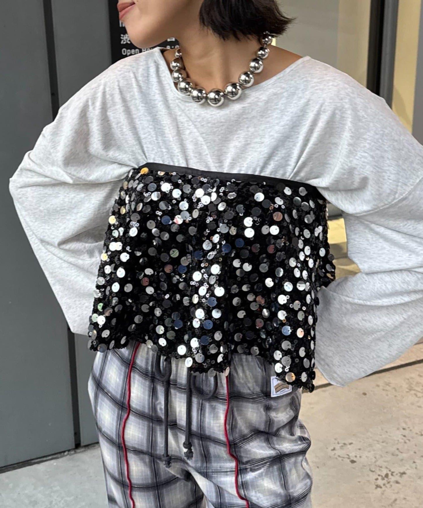 ★【HELLO.SANFRANCISCO/ハローサンフランシスコ】多功能亮片裹身半身裙