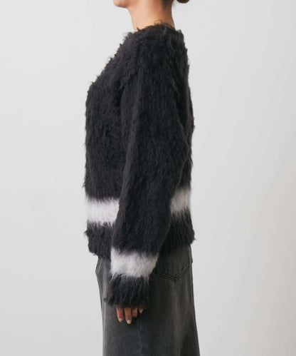 前後兩穿拼色長毛絨套頭衫