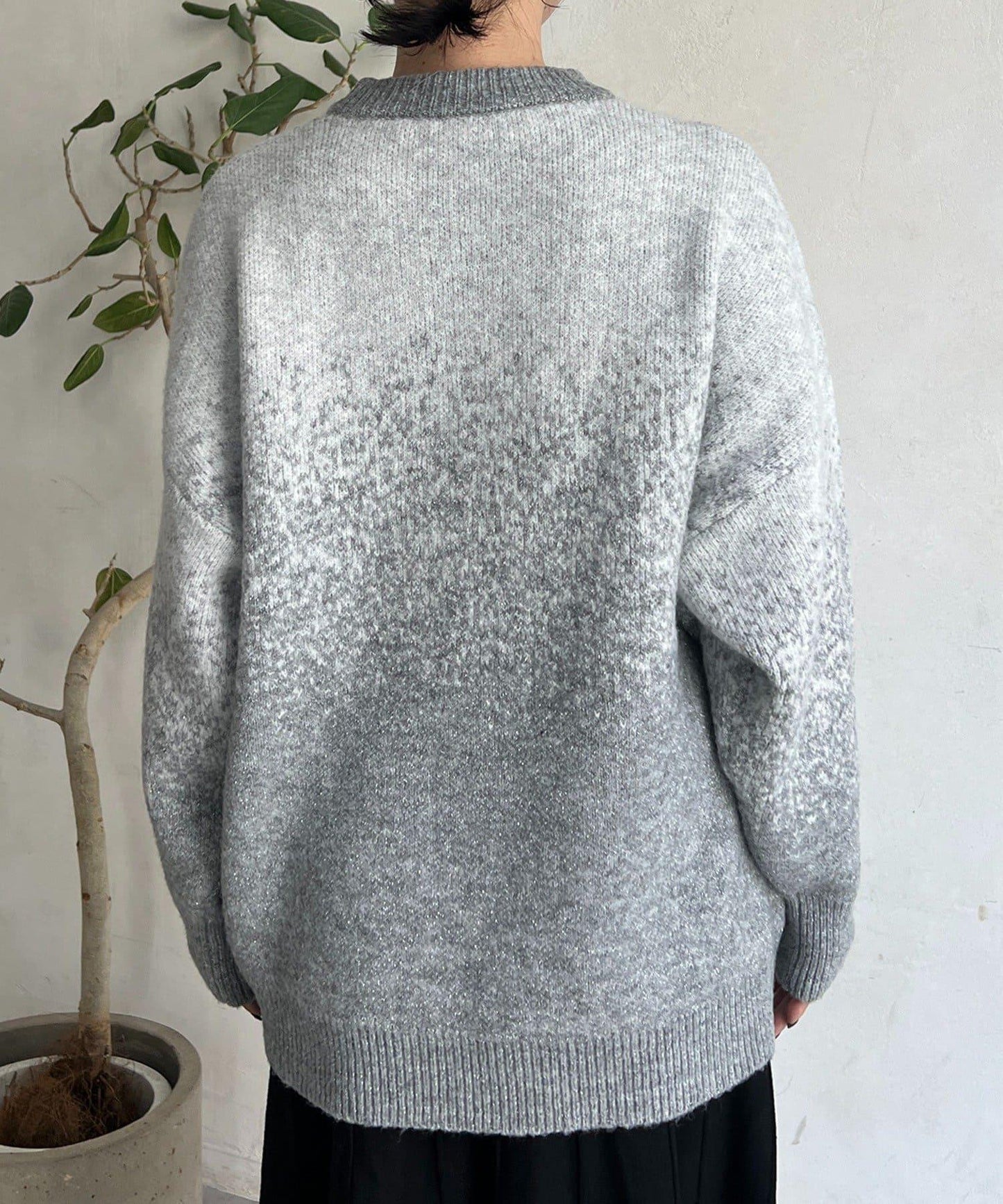 漸變色長款套頭衫