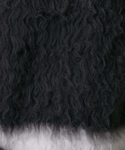 前後兩穿拼色長毛絨套頭衫