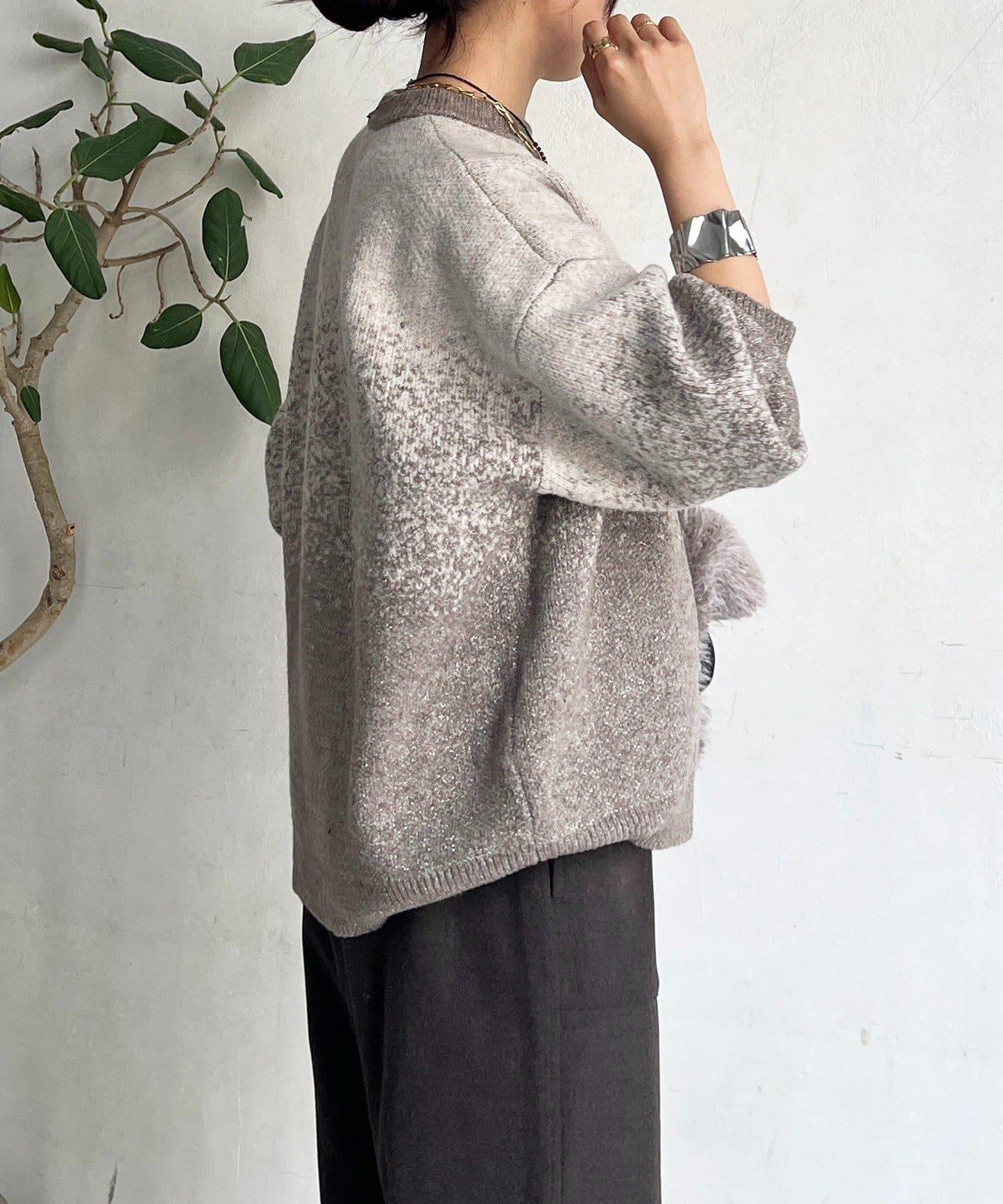 漸變色長款套頭衫