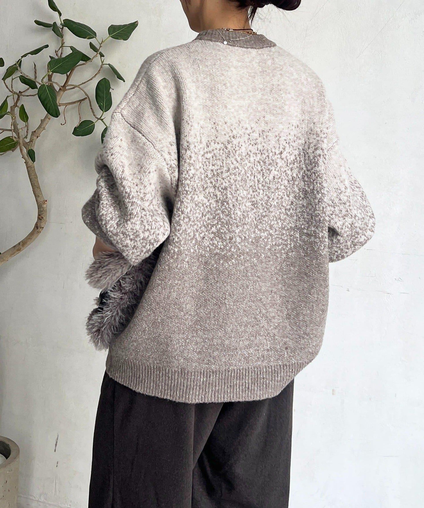 漸變色長款套頭衫