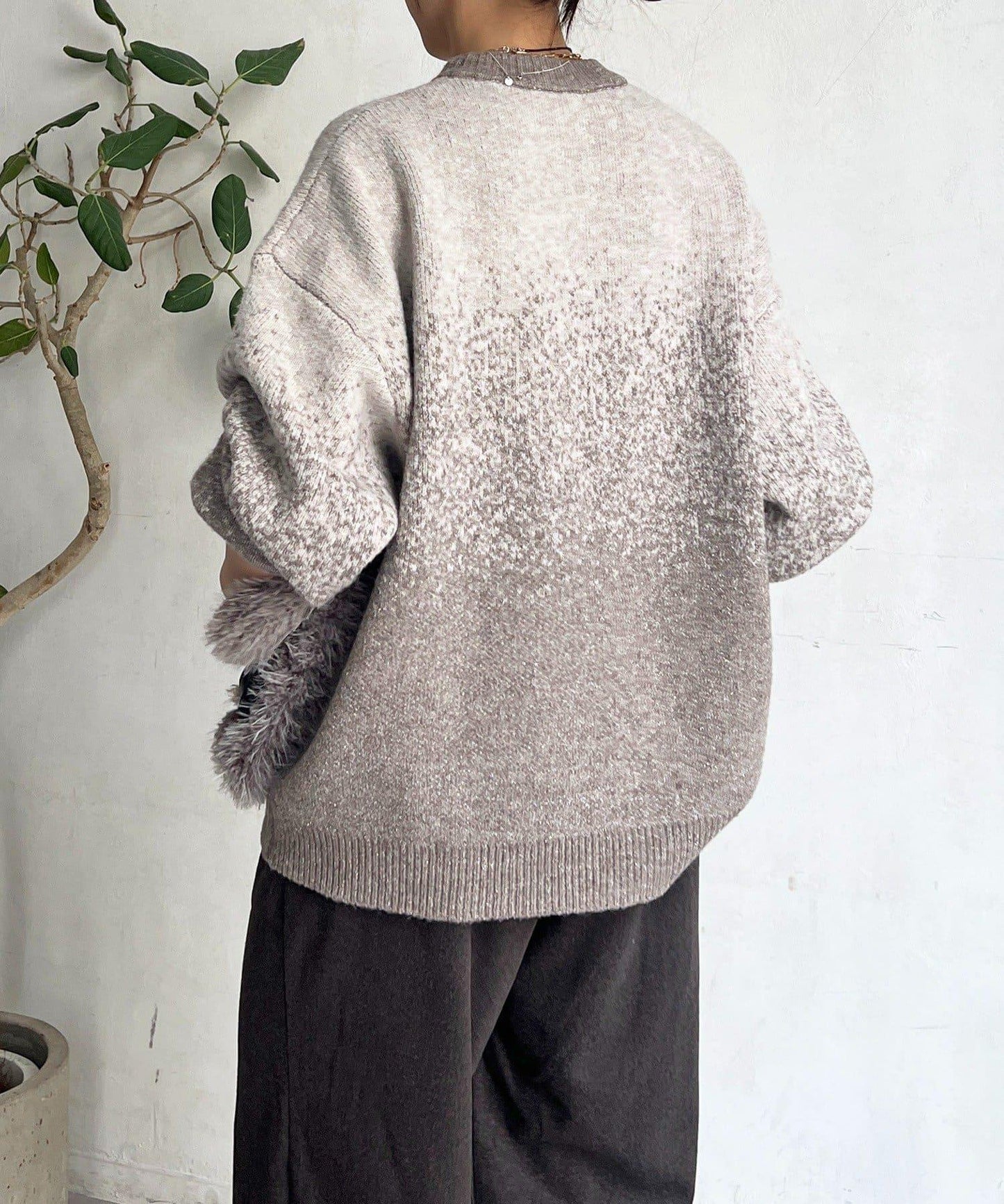 漸變色長款套頭衫