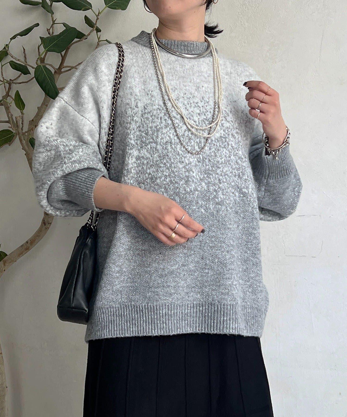 漸變色長款套頭衫