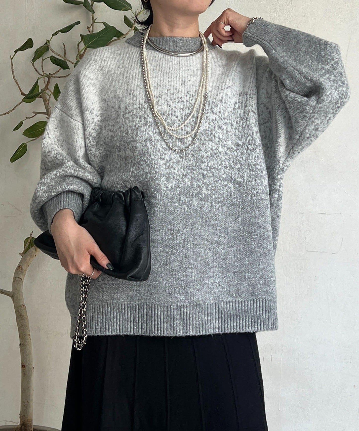 漸變色長款套頭衫