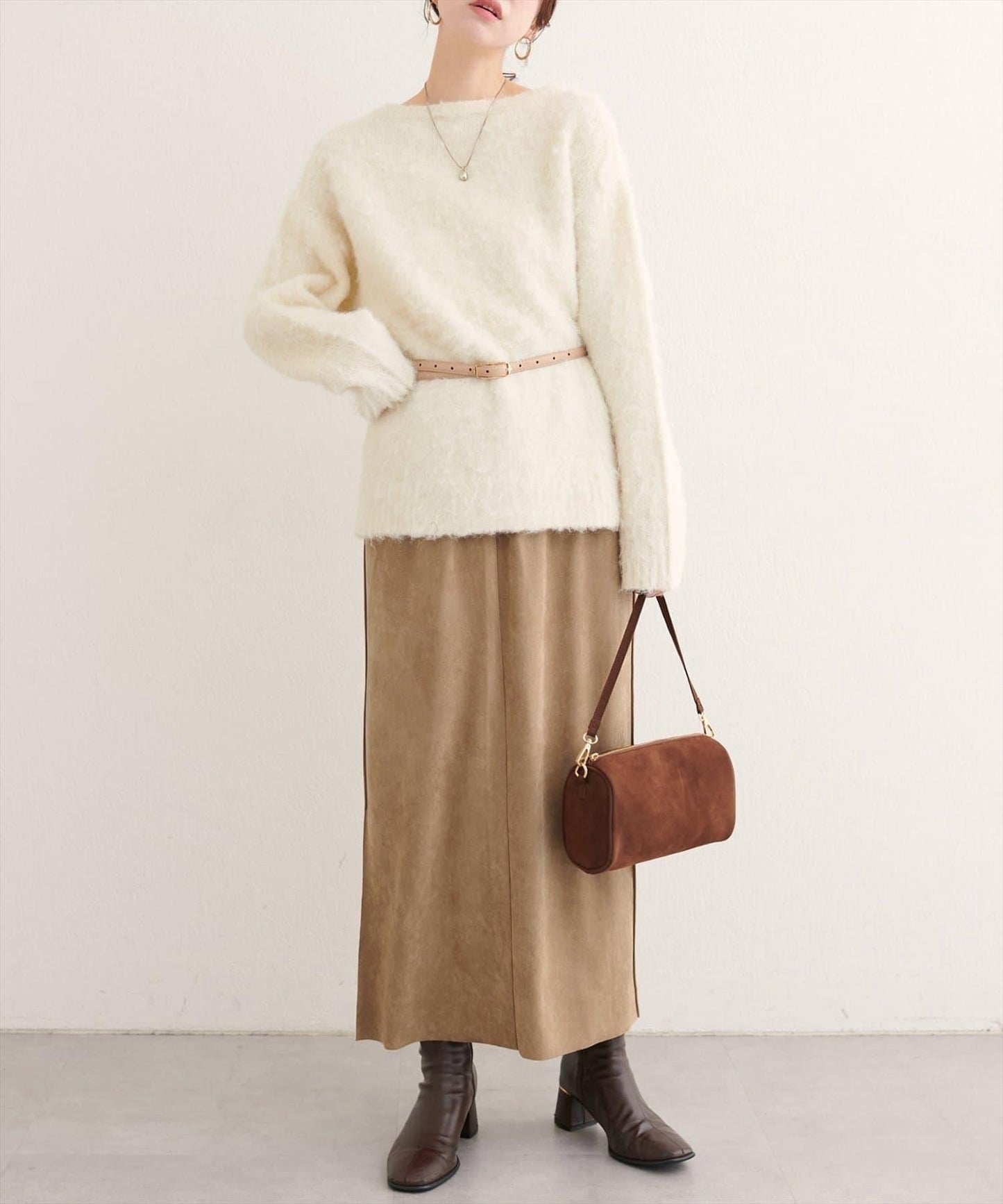 【natural couture】多穿法仿麂皮半身裙