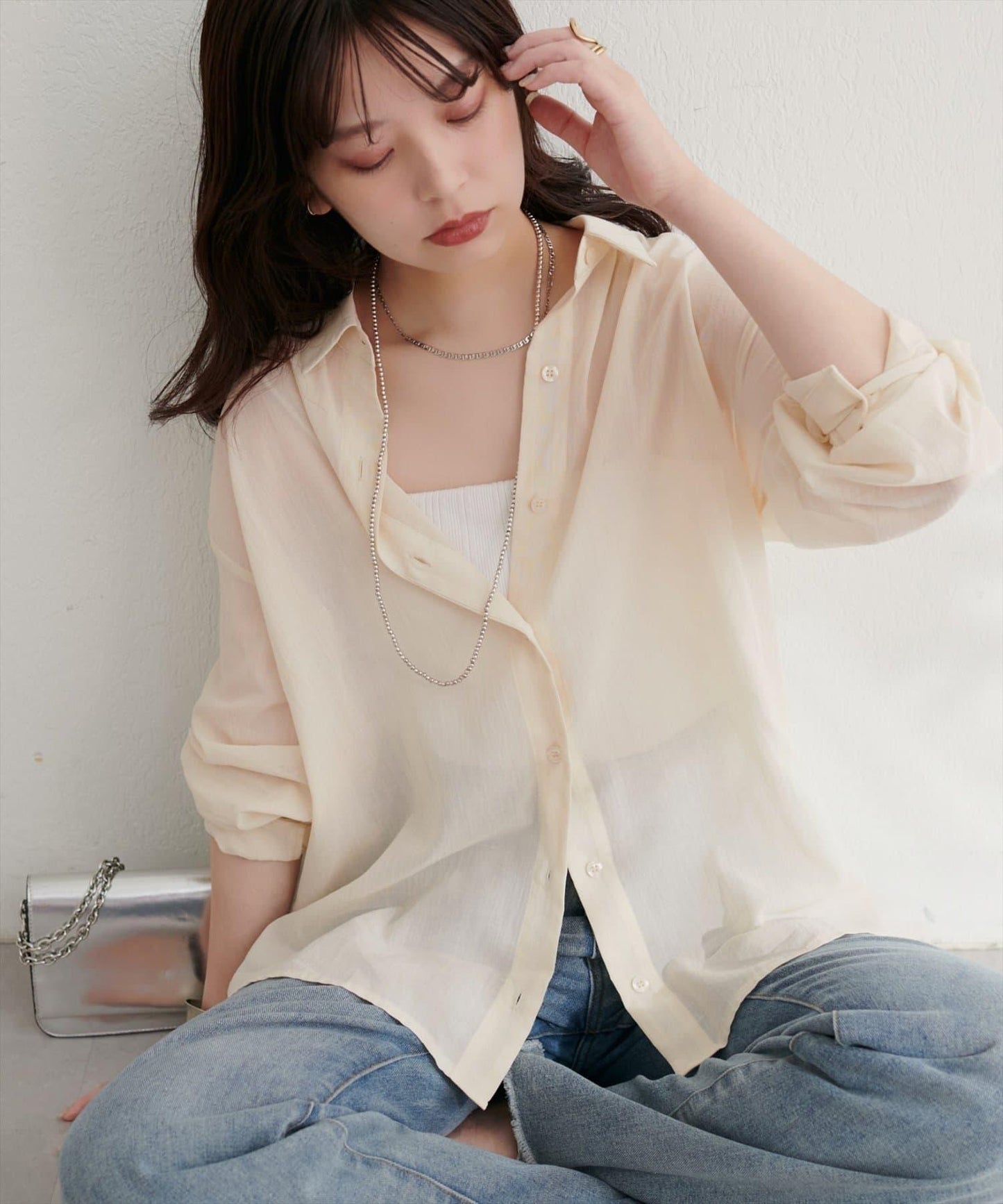 【natural couture】棉麻透視長袖襯衫