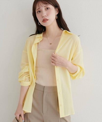 【natural couture】棉麻透視長袖襯衫