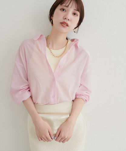 【natural couture】棉麻透視長袖襯衫