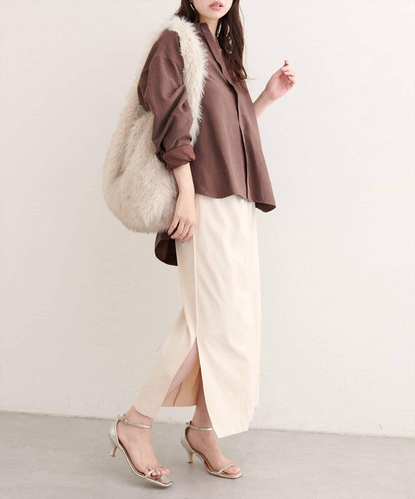 【natural couture】多穿法仿麂皮半身裙