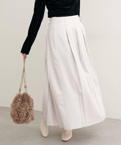 【natural couture】仿皮褶皺包裹半身裙