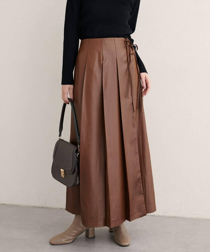 【natural couture】仿皮褶皺包裹半身裙