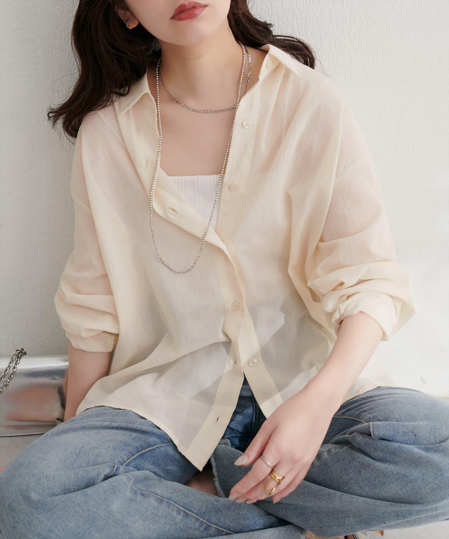 【natural couture】棉麻透視長袖襯衫