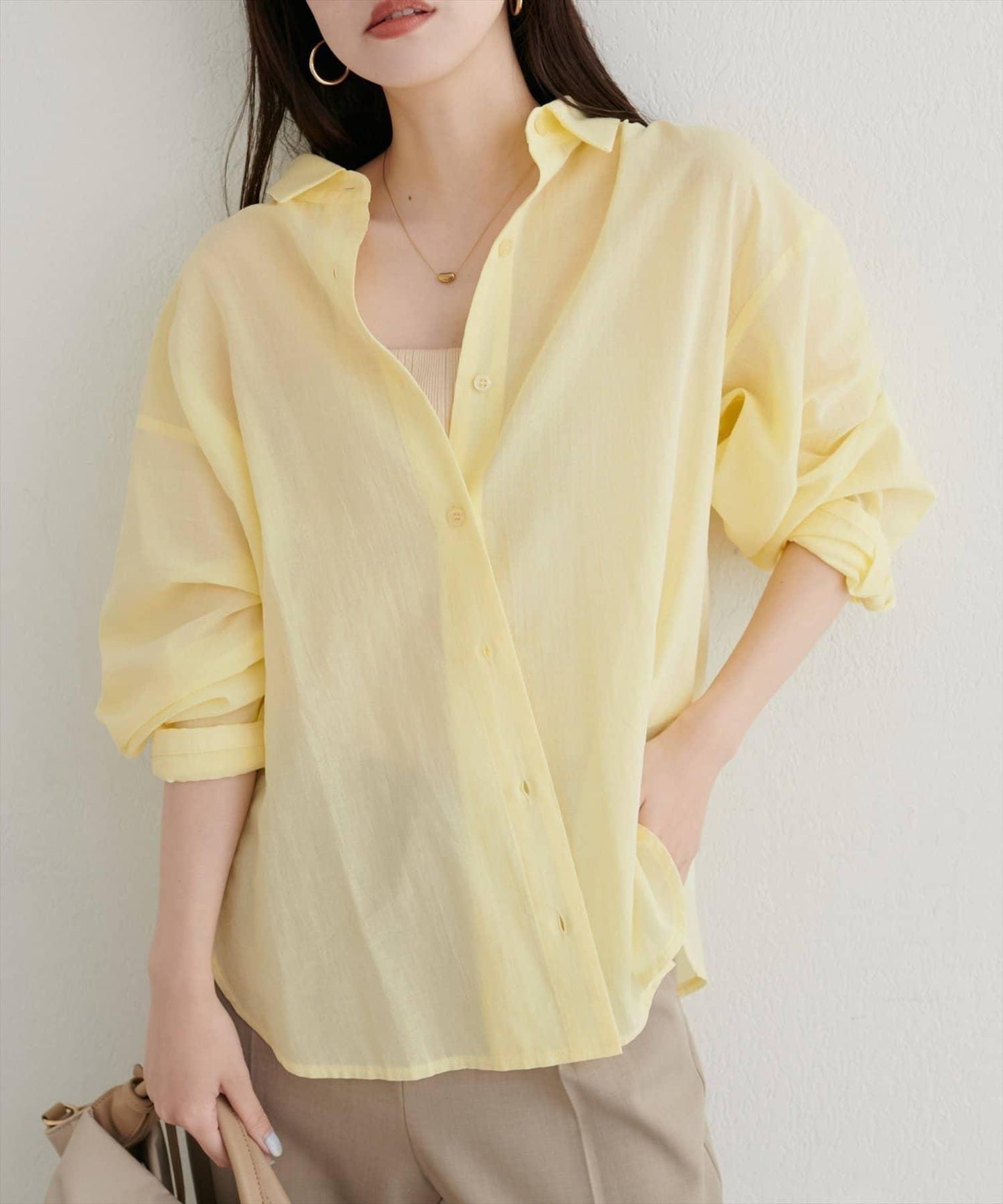 【natural couture】棉麻透視長袖襯衫