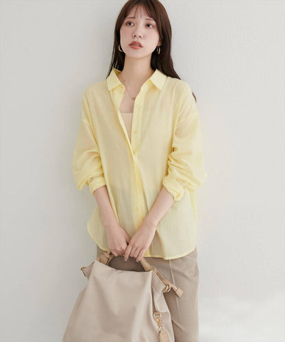 【natural couture】棉麻透視長袖襯衫