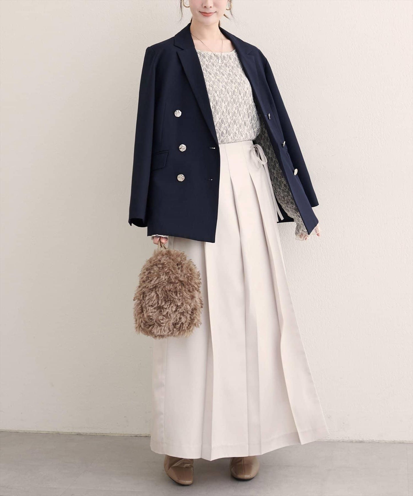 【natural couture】仿皮褶皺包裹半身裙