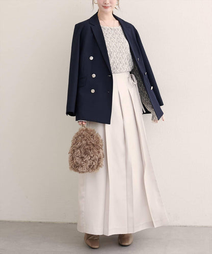 【natural couture】仿皮褶皺包裹半身裙