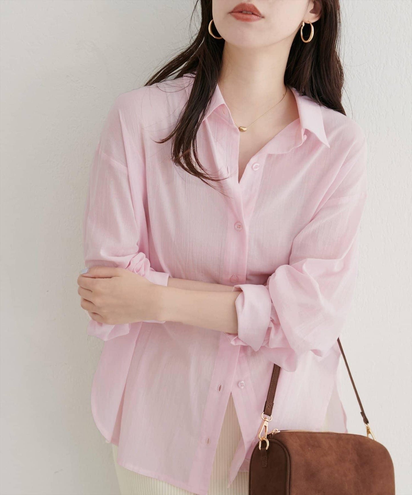 【natural couture】棉麻透視長袖襯衫