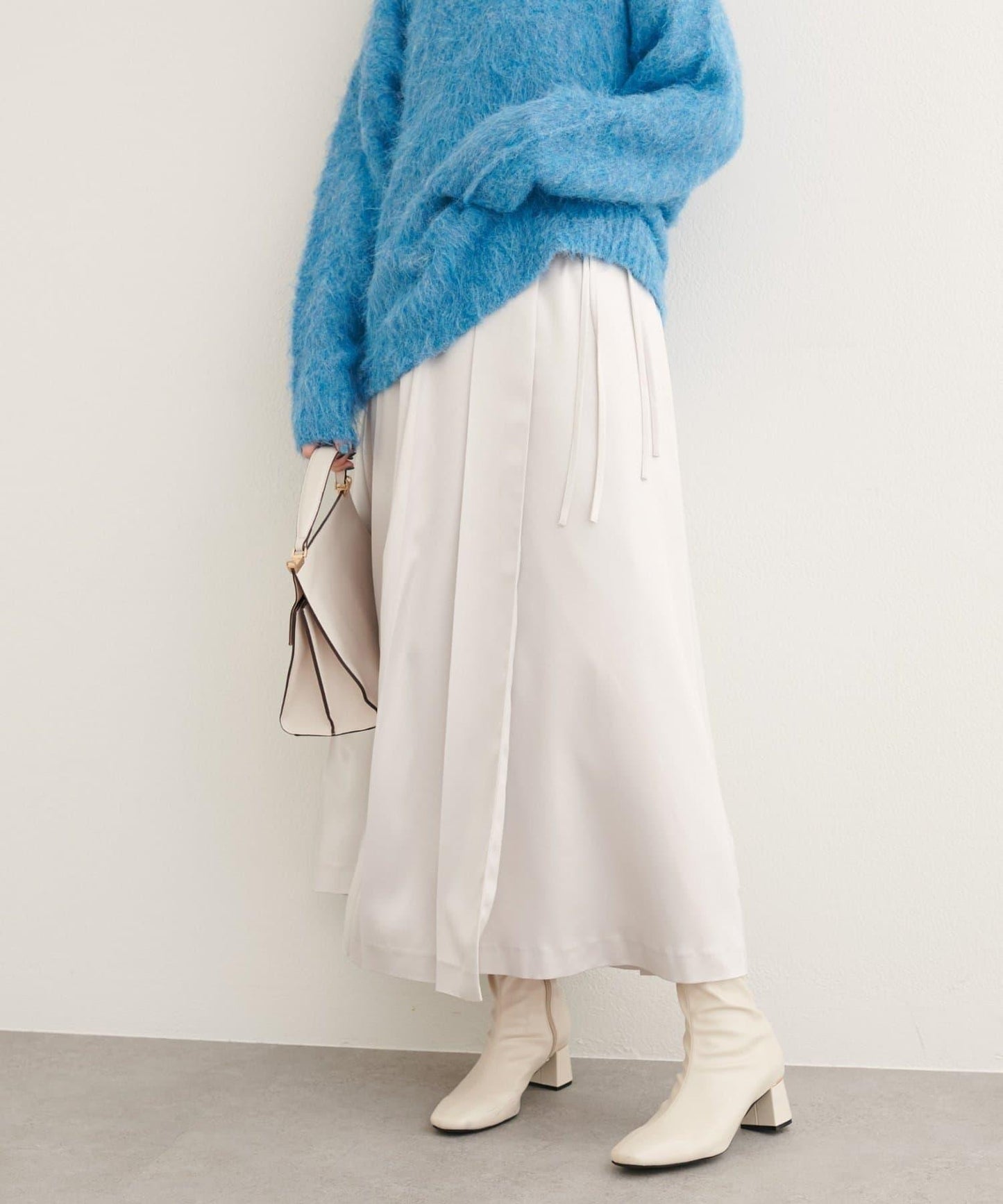 【natural couture】仿皮褶皺包裹半身裙