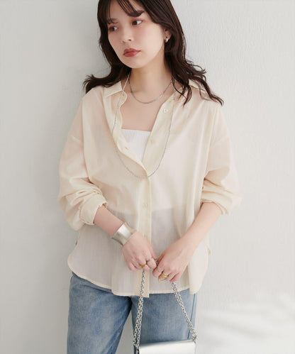 【natural couture】棉麻透視長袖襯衫