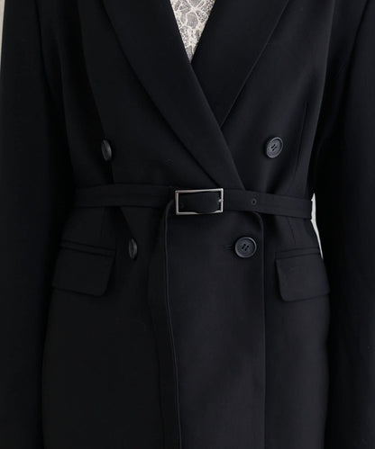 【natural couture】配腰帶長款西裝外套