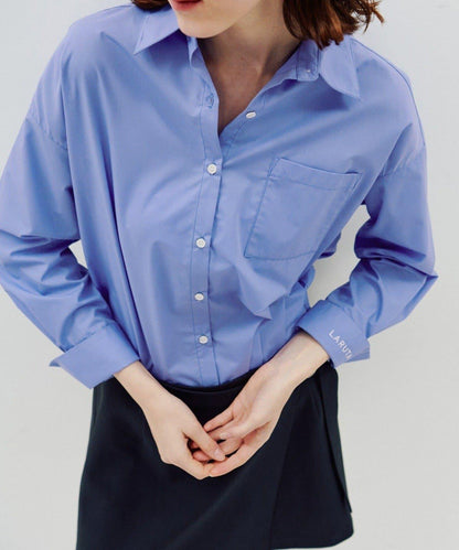 【LARUTA】迷你標誌刺繡基礎款襯衫