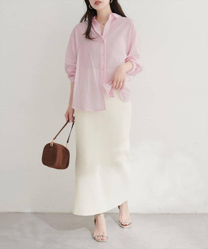 【natural couture】棉麻透視長袖襯衫