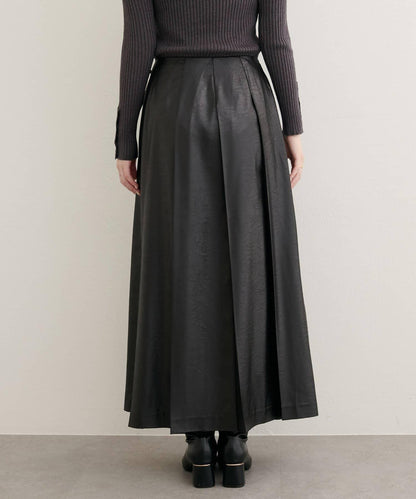 【natural couture】仿皮褶皺包裹半身裙