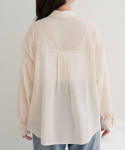 【natural couture】棉麻透視長袖襯衫