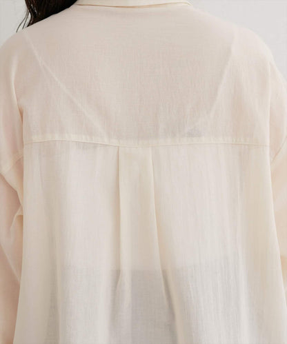 【natural couture】棉麻透視長袖襯衫