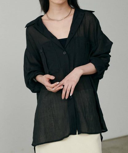 【LARUTA】透視感狩獵風口袋襯衫