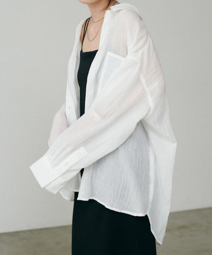 【LARUTA】透視感狩獵風口袋襯衫