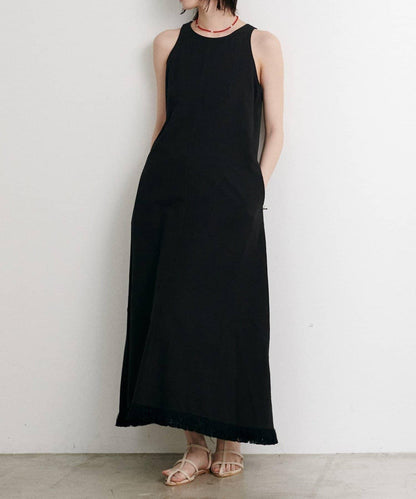 【LARUTA】美式無袖流蘇連衣裙