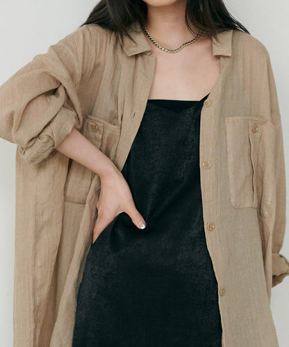 【LARUTA】透視感狩獵風口袋襯衫