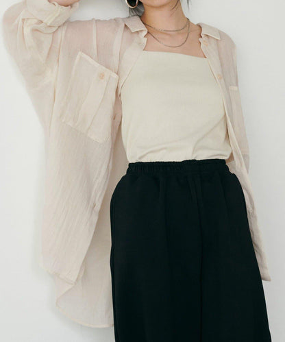 【LARUTA】透視感狩獵風口袋襯衫